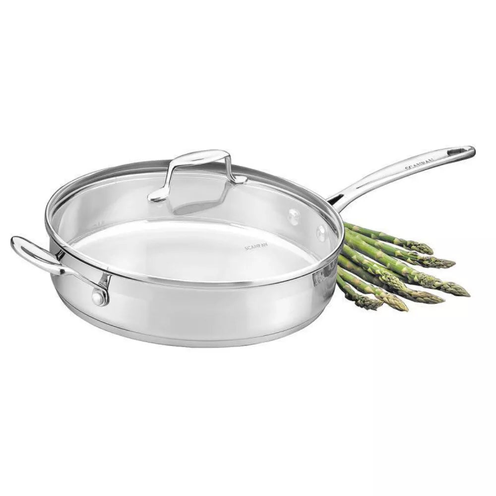 Scanpan 28cm Stainless Steel Frypan Fry Frying Saute Pan Oven Safe w/ Glass Lid