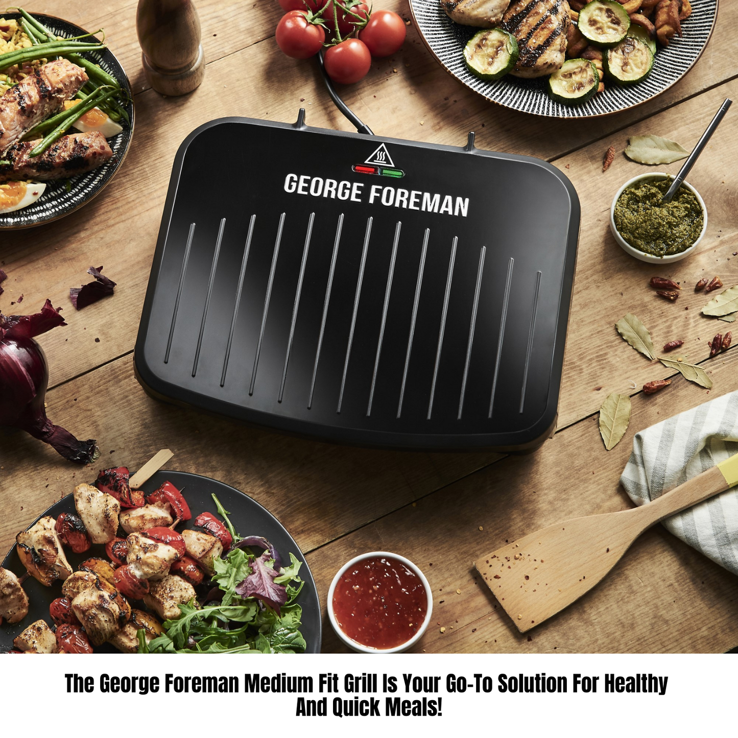 George Foreman Electric Contact Grill | Kitchen Benchtop Sandwich Panini Press Maker | Home Office Cafe Toaster Toastie Appliance