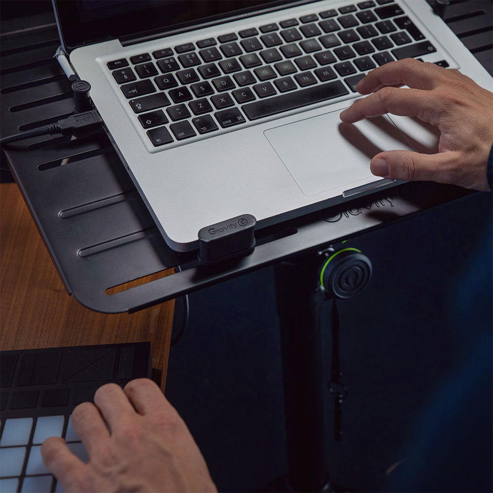 Gravity 132cm Laptop Stand Tripod Base | Adjustable DJ Studio Mount Holder