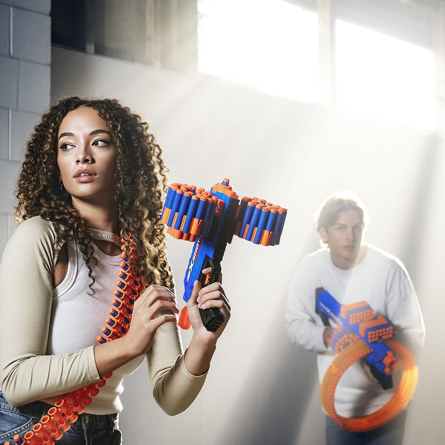 XSHOT Insanity Motorised Kids Children Blaster Soft Bullet Toy Gun (200 Darts) by ZURU | Air Pocket Technology | Foam Darts Shooter Indoor Outdoor