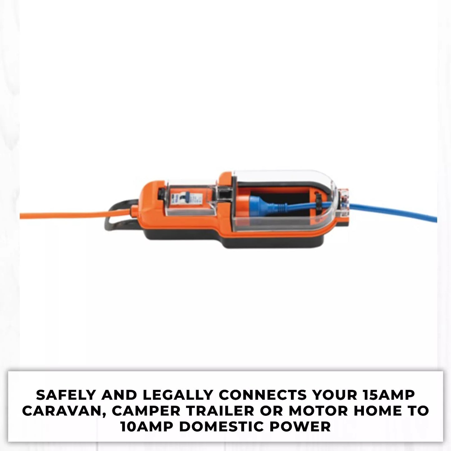 Caravan Adaptor 10A to 15A | Camper Caravan Trailer Campervan RV Waterproof Dustproof