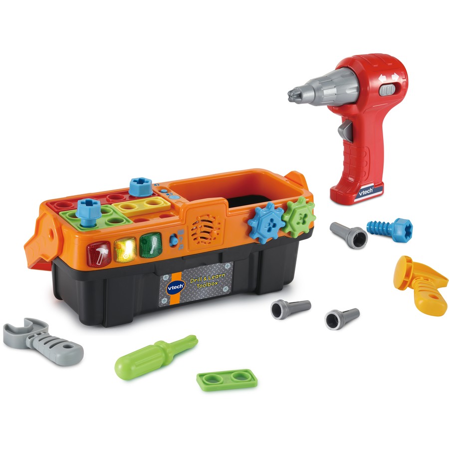 VTech Pretend Kids Toddler Toolbox | Electronic Learning Tool Kit | 3 Games Modes - Learning, Challenge, Music