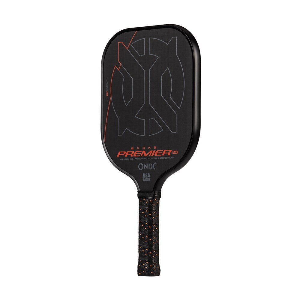 Onix Evoke Premier Pickleball Paddle | Raw Carbon Fiber Control Paddle | 14mm Black | Thermofused Frame | Spin and Shot Accuracy