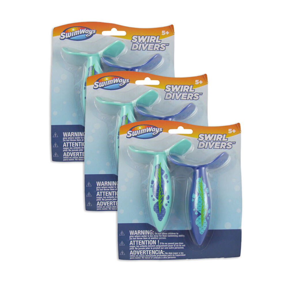 SwimWays Sinkable Swirl Divers | 3-Pack Kids Pool Diving Toys | Ideal from Ages 5+ | Underwater Adventure Toys | Active Pool Play