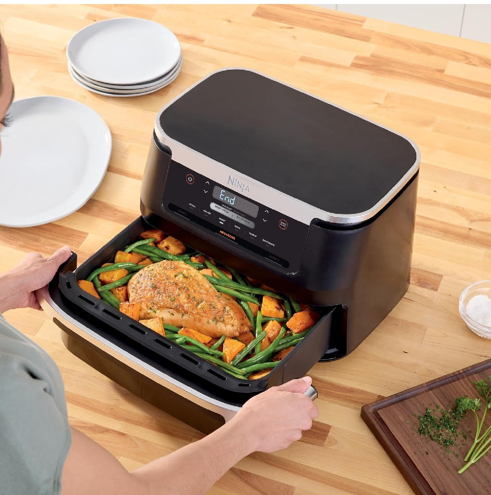 Ninja Air Fryer Dual Basket | 2x 5.2L Double Tray Airfrying Healthier Cooking | Air Roast Dehydrate
