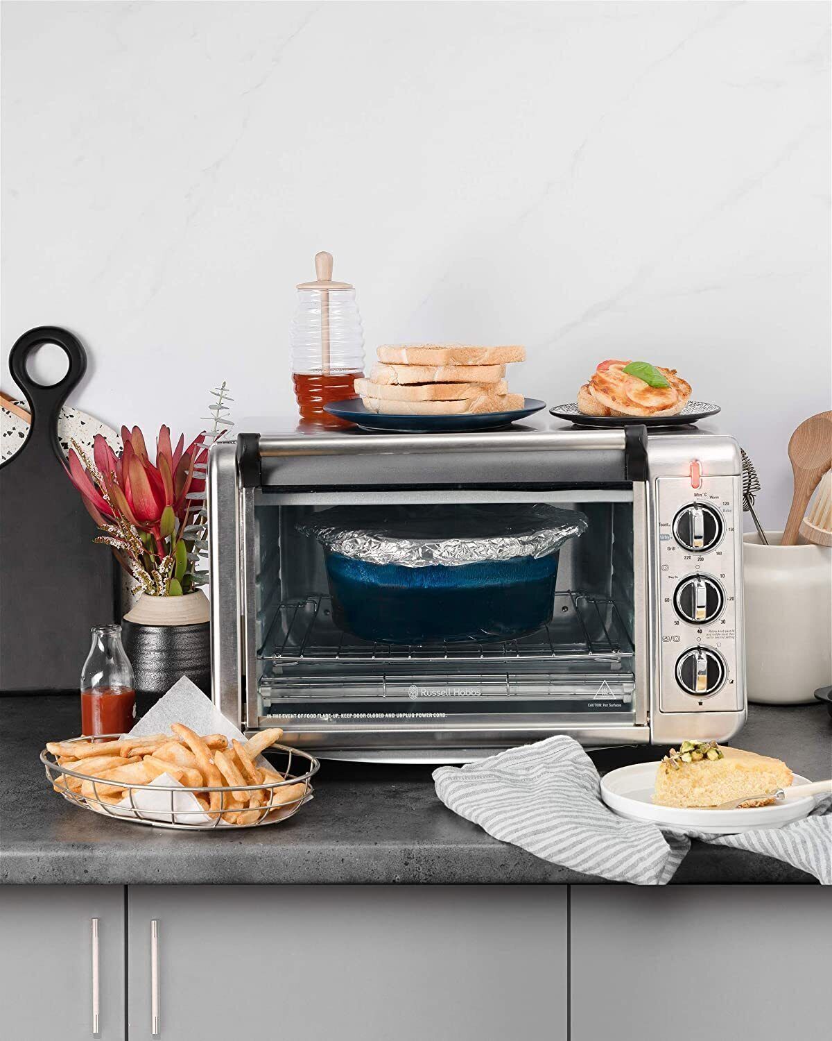 Russell Hobbs Benchtop Oven Grill | Portable Airfryer Air Fryer Cooker Baker | Kitchen Appliance Baking Cooking