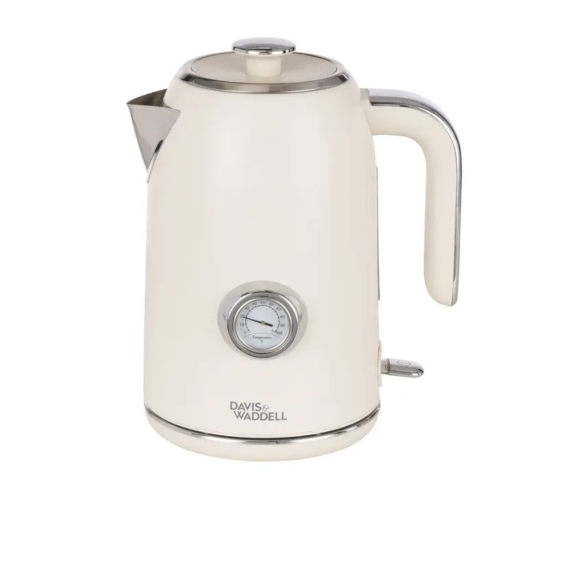 Davis & Waddell Newbury Vintage Electric Kettle | 1.7L Cream | Classic Look Kettle | One touch Switch