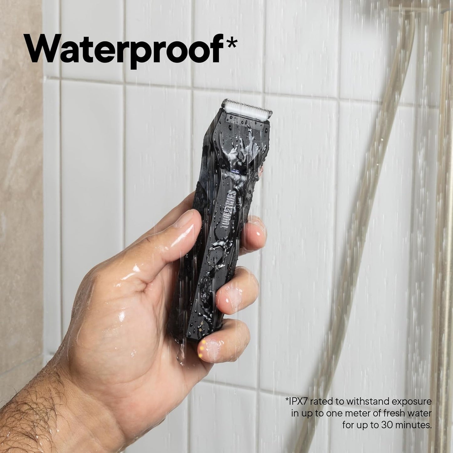 TOOLETRIES The Shearer - Electric Groin & Body Hair Trimmer | Replaceable Skin ProTech Ceramic Blade Heads | Waterproof Wet/Dry Clippers | USB-C Rechargeable | Mens Hygiene Ball Shaver