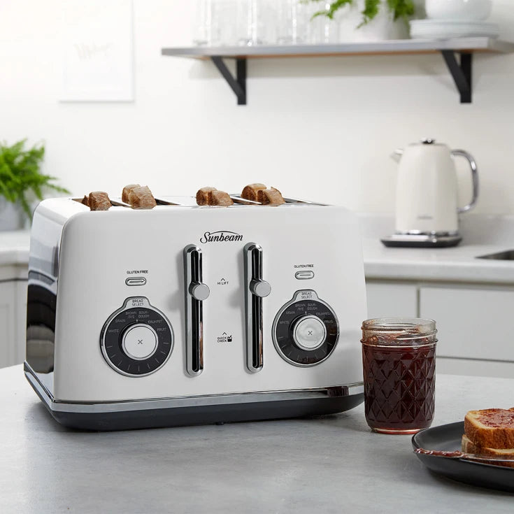 Sunbeam 4 Slice Toaster | Retro Bread Toast Maker Kitchen Toasting Machine | 1950W Electric Toasting Portable Kitchen Benchtop Appliance