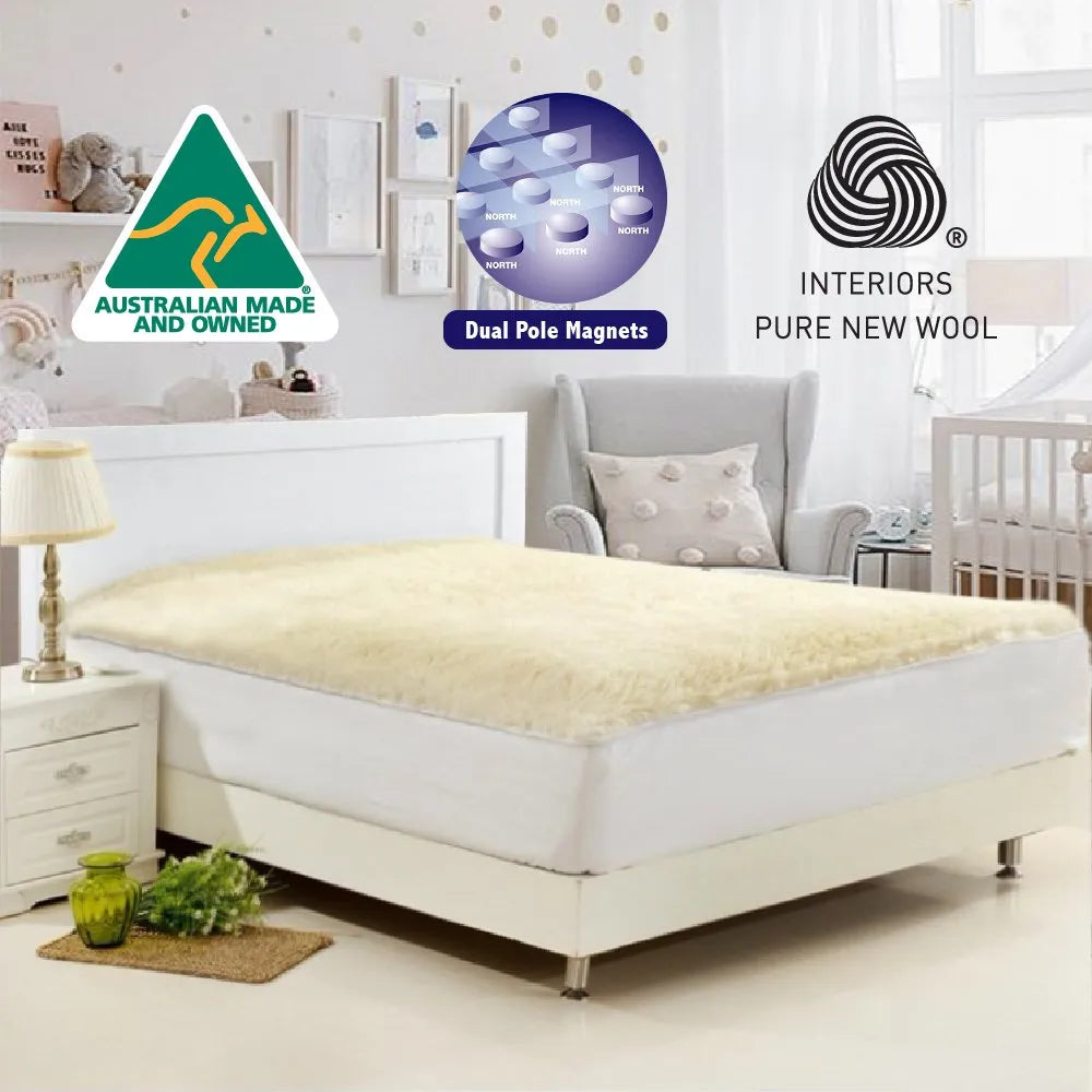 Australian Made Wool Underlay KING SIZED | Winter Bedding Mattress Topper Fully Fitted Underlay Matress Protector