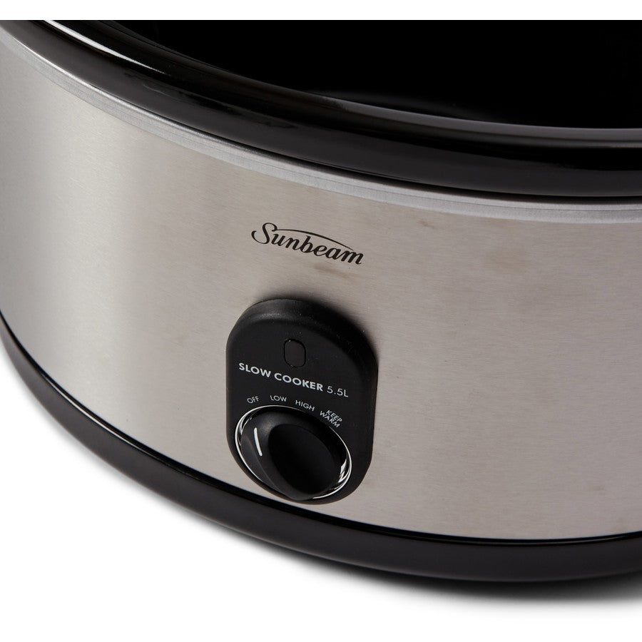 Sunbeam 5.5L Slow Cooker | Non-Stick Ceramic Crock Pot Meat Stew Curry Cooker