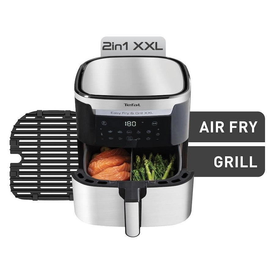 Tefal Easy Fry & Grill XXL Flexcook Air Fryer EY801D | No Preheating | 2 in 1 Airfryer and Grill | Single and Dual Cooking Zones | Precision Temperature Control | Healthy Cooking