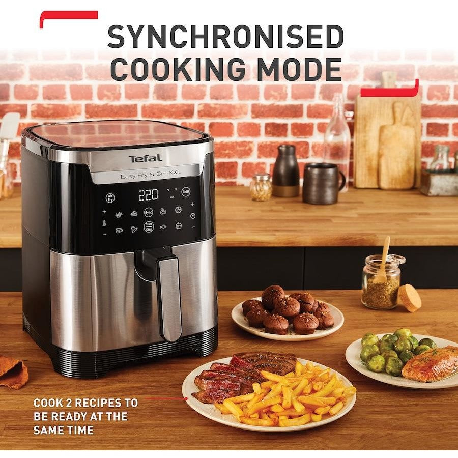 Tefal Easy Fry & Grill XXL Flexcook Air Fryer EY801D | No Preheating | 2 in 1 Airfryer and Grill | Single and Dual Cooking Zones | Precision Temperature Control | Healthy Cooking
