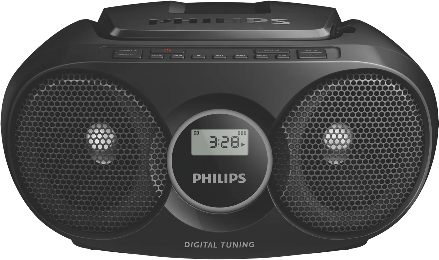 Philips CD Player, FM Radio, Music Sound Machine | Portable 5W Speaker CD, CD-R, CD-RW Playback