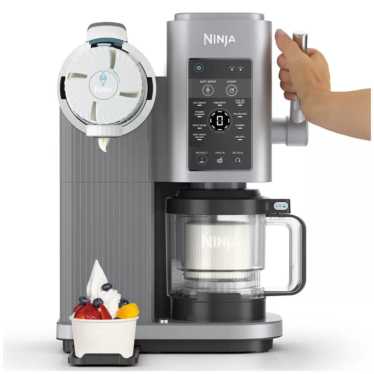 Ninja Ice Cream Machine | Electric Ice Cream Gelato Fruit Soft Serve Maker | Low Calorie Protein Dessert Machine