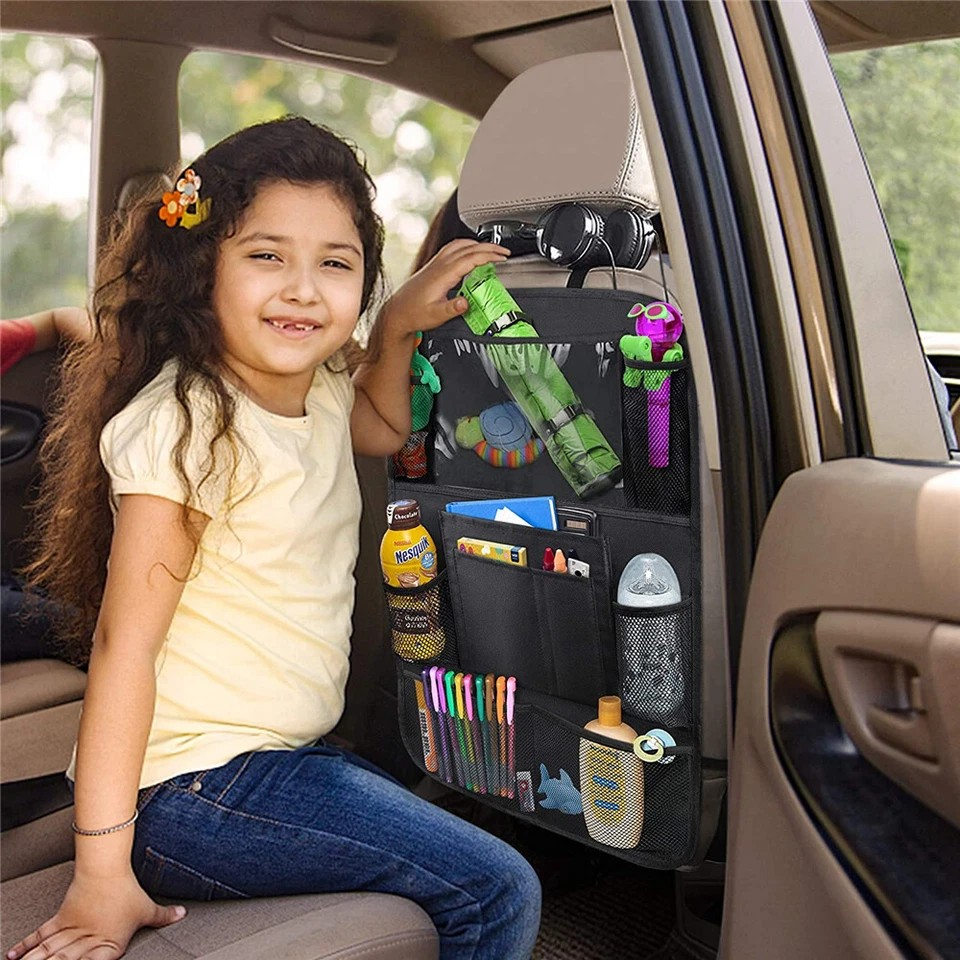 Car Seat Back Multi Pocket Tidy Storage Bag | Organizer Tablet Holder | Travel Pouch