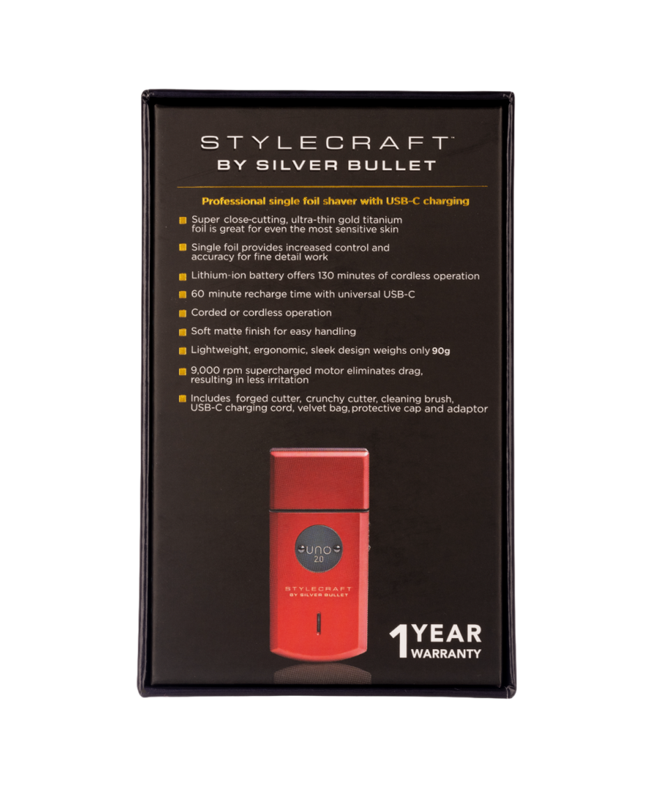 Uno Single Shaver | Cordless Red Foil Shaver | Pocket Sizer Shaver | Super Close Shave | Forged Blade