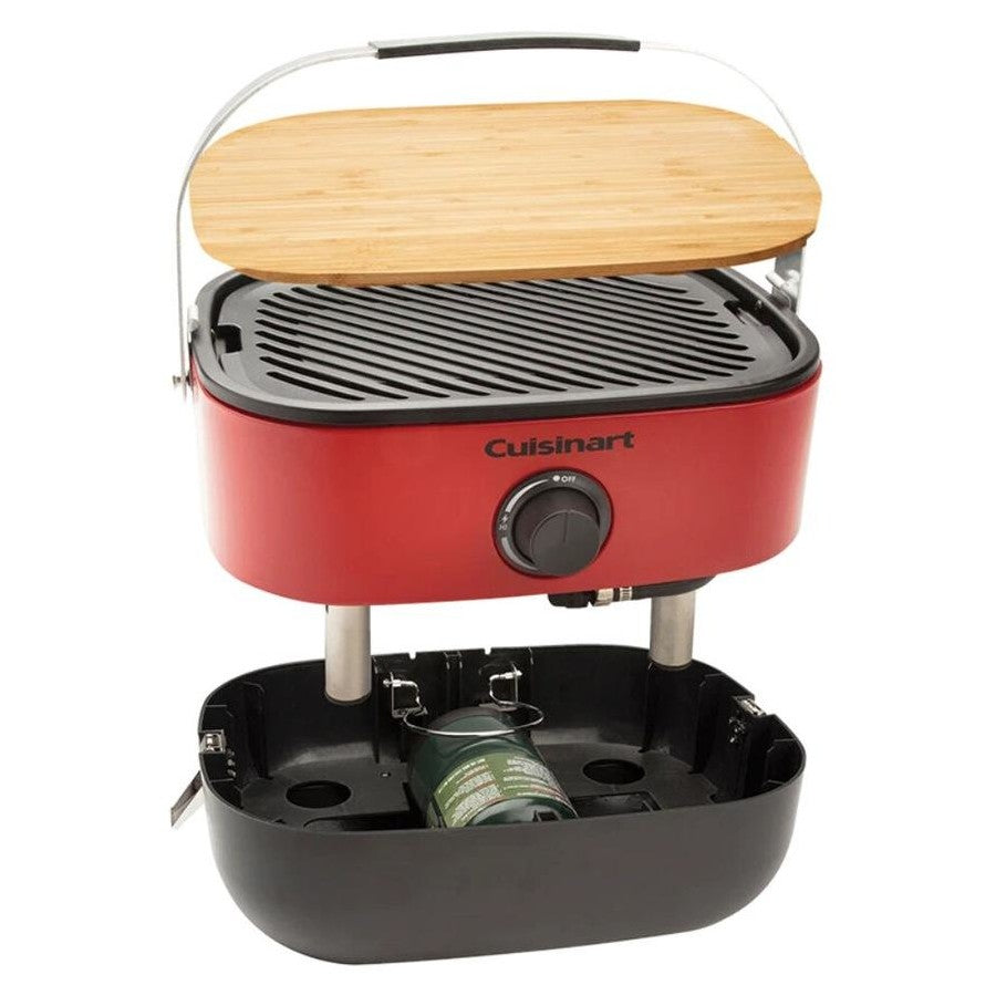 Cuisinart Venture Portable Outdoor Gas BBQ | Modern Style Features Porcelain Enamelled Cast Iron Grates | Ideal for Camping/ Beach/ Parks |