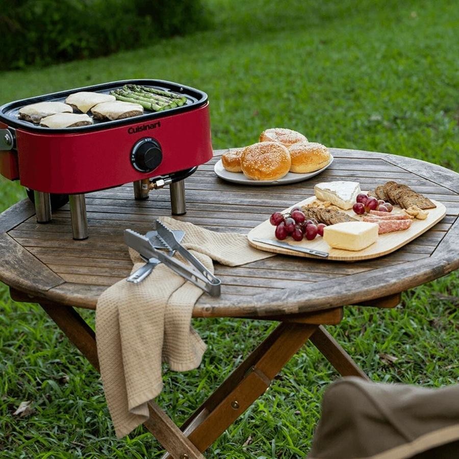 Cuisinart Venture Portable Outdoor Gas BBQ | Modern Style Features Porcelain Enamelled Cast Iron Grates | Ideal for Camping/ Beach/ Parks |