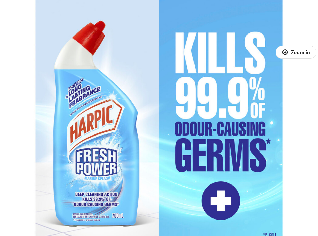 Harpic Fresh Power Marine Splash Toilet Cleaner | 700mL | Disinfectant