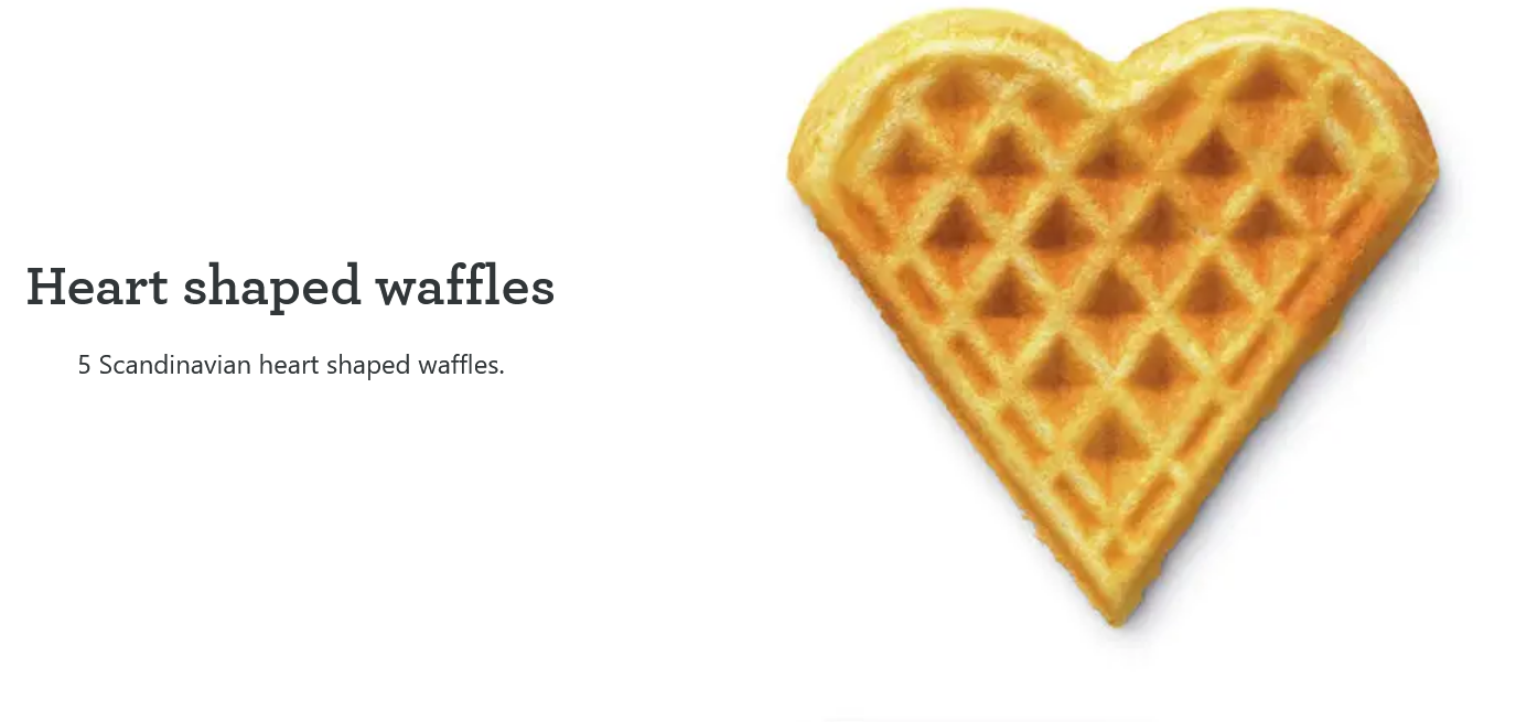 Breville Waffle Maker | Stainless Steel Heart-Shaped Scandi Waffle Machine | Breakfast Cooker Crisp Control Light Fluffy
