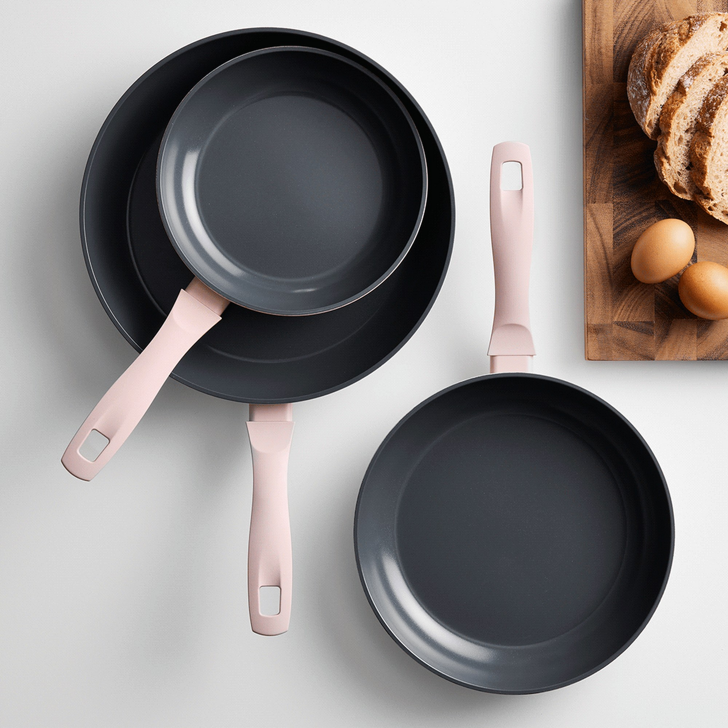 Wolstead Stonetek Ultra 3pc Frypan Set Dusty Pink
