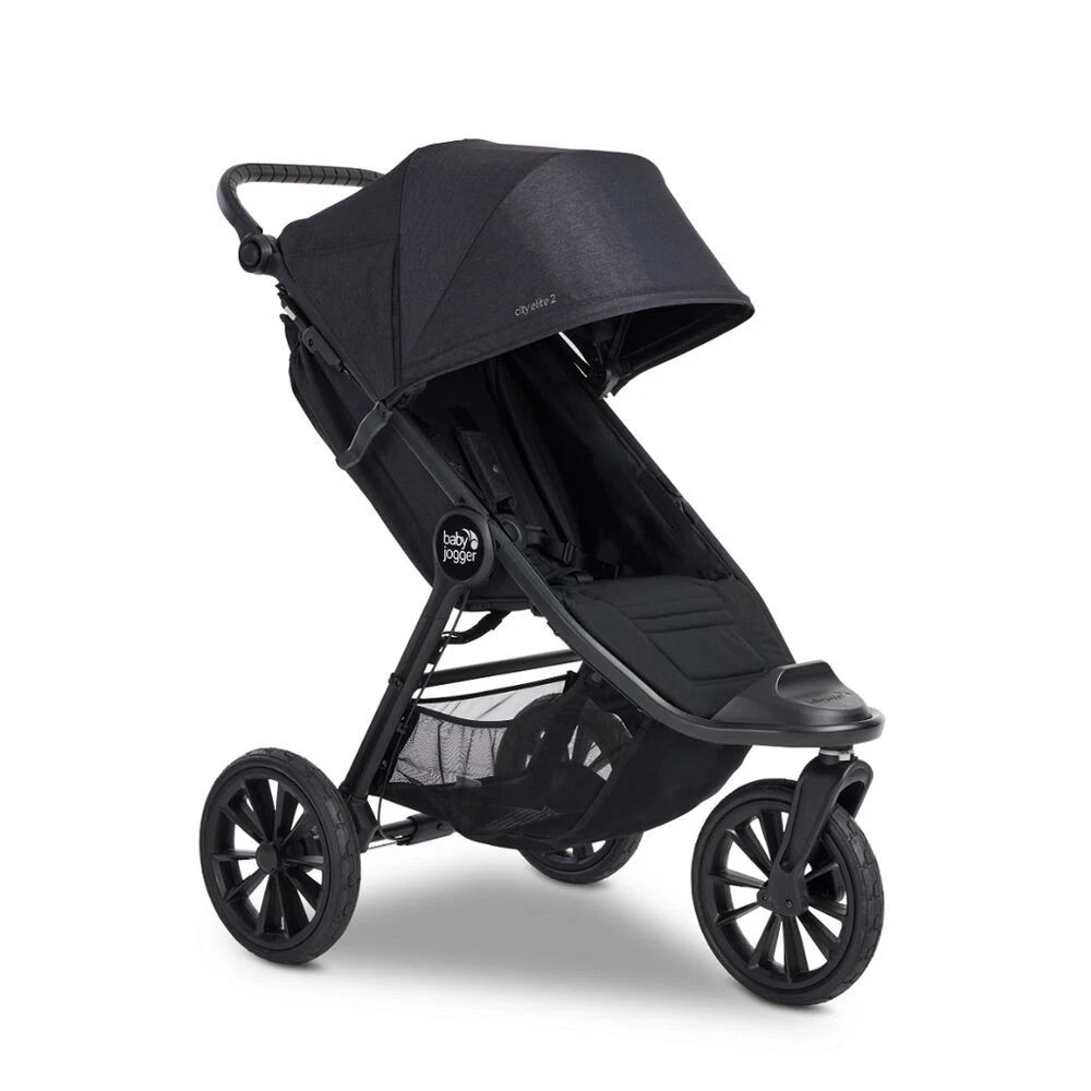 Baby Jogger City Elite 2 | Opulent Black | All Terrain Folding Travel Stroller