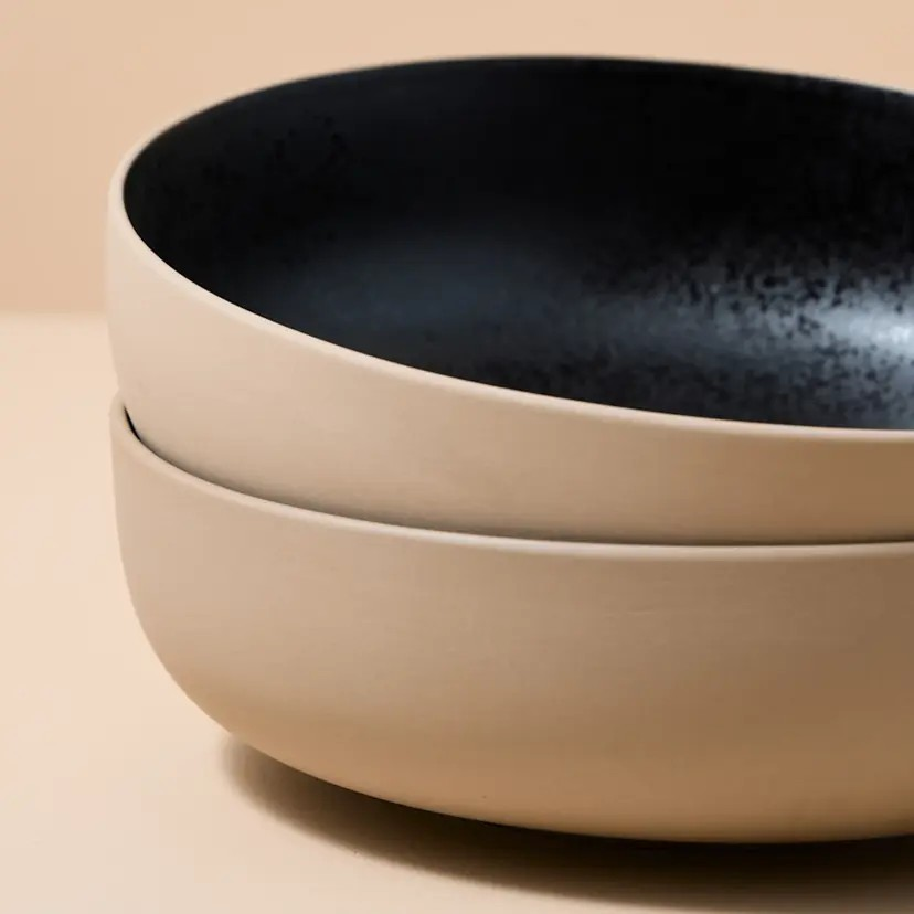 Salisbury & Co Luca Ramen Bowl 21cm Black Glazed Interior and Natural Exterior | Handcrafted Stoneware (Copy) (Copy)