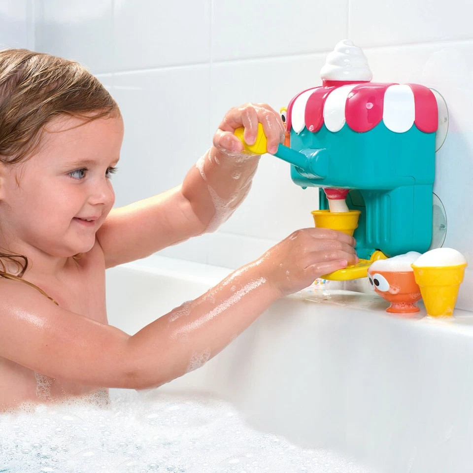 Toomies Foam Ice-Cream Cone Factory | Deluxe Baby/Toddler Bath Toy Set | Bubble Bath