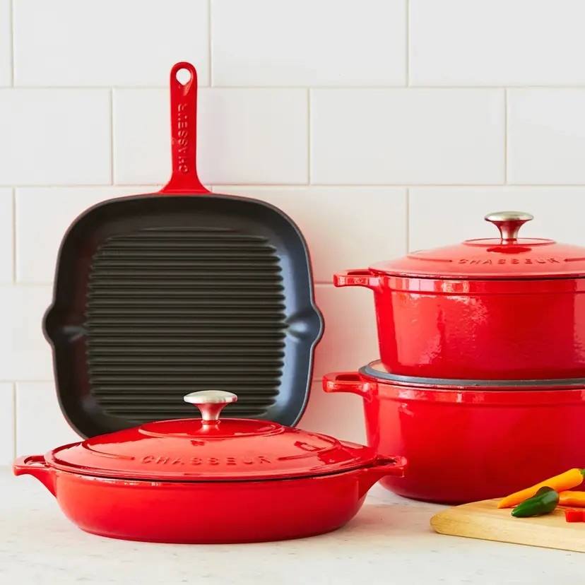 Chasseur Square Grill Pan 25cm Chilli Red