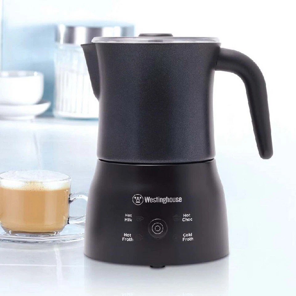 Westinghouse 250ml Electric Milk Frother Jug – Dishwasher Safe, Induction Heating, Black