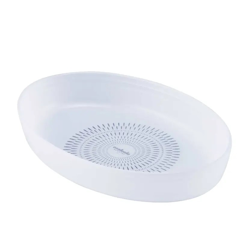 Essteele Ceramic Oval Glass Non Stick Roasting Dish 3.5L White