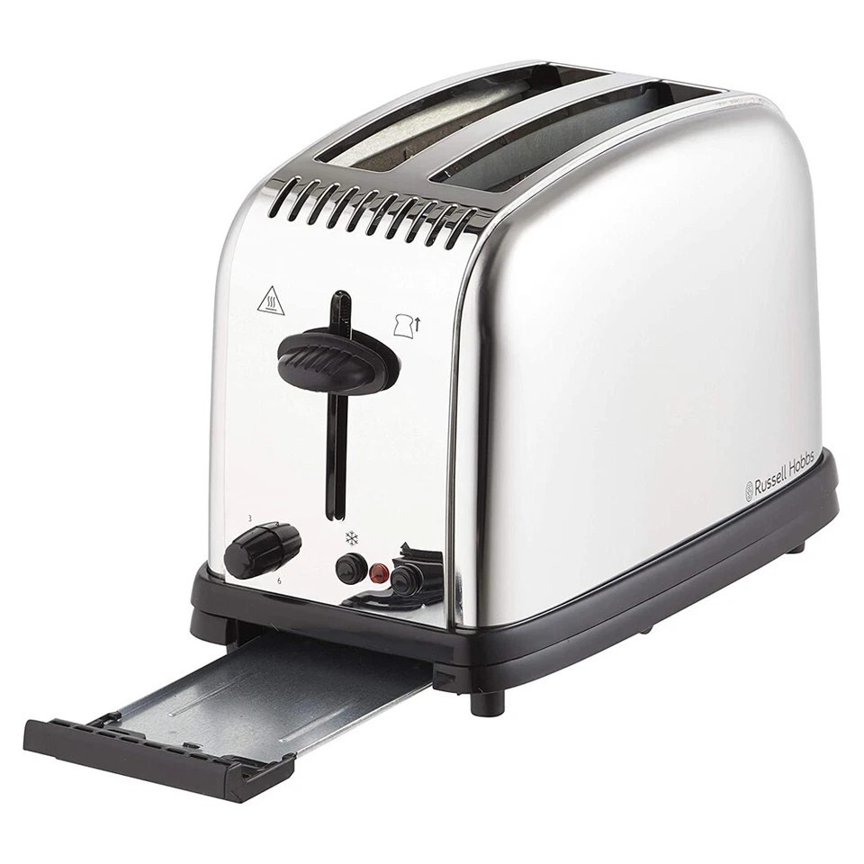 Russell Hobbs Classic 2 Slice Toaster | Brushed Stainless Steel | 1670W