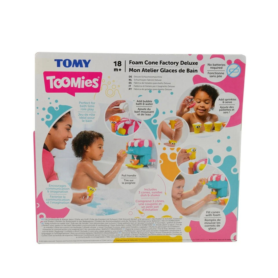 Toomies Foam Ice-Cream Cone Factory | Deluxe Baby/Toddler Bath Toy Set | Bubble Bath