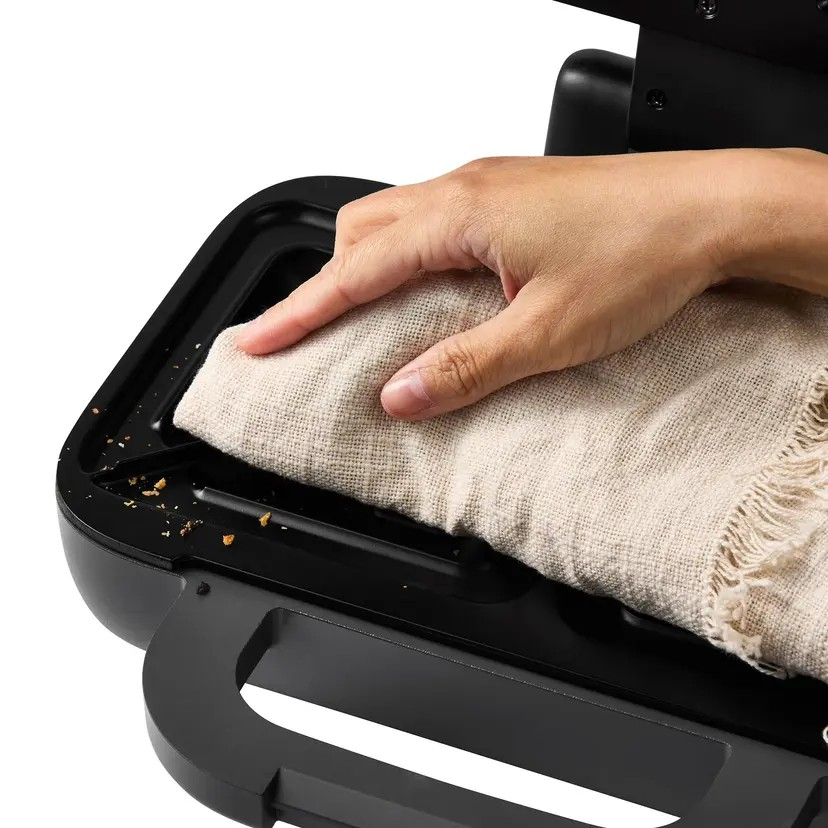 Sunbeam Turbo Crunch 2 Slice Toastie Maker | Stainless Steel | Extra Height Hinge to Hold Bread in Place | Built-in Cord Wrap | Space Saving | Duraceramic Coating