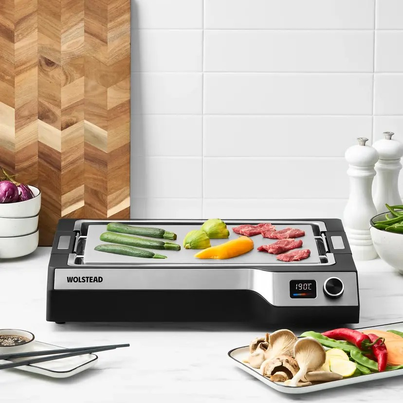 Wolstead Teppanyaki Grill | Grill Non-Stick Plate |1650W Electric Teppanyaki Tabletop Grill Griddle | Hot Plate Cooker