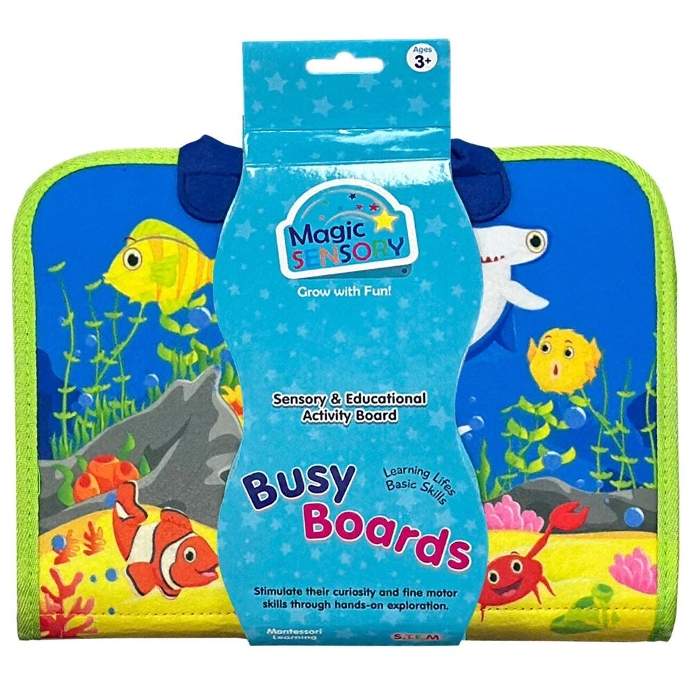 Magic Sensory Busy Board Kids/Toddler | Montessori Interactive Play Activity Toy | Blue 18m+
