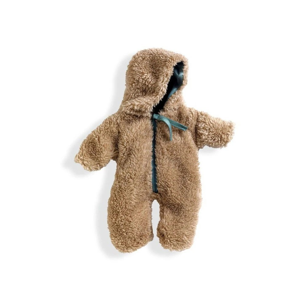 Djeco Winter Doll Jumpsuit w/ Zipper | Brown Outfit for Kids | 2y+ Toy Clothes