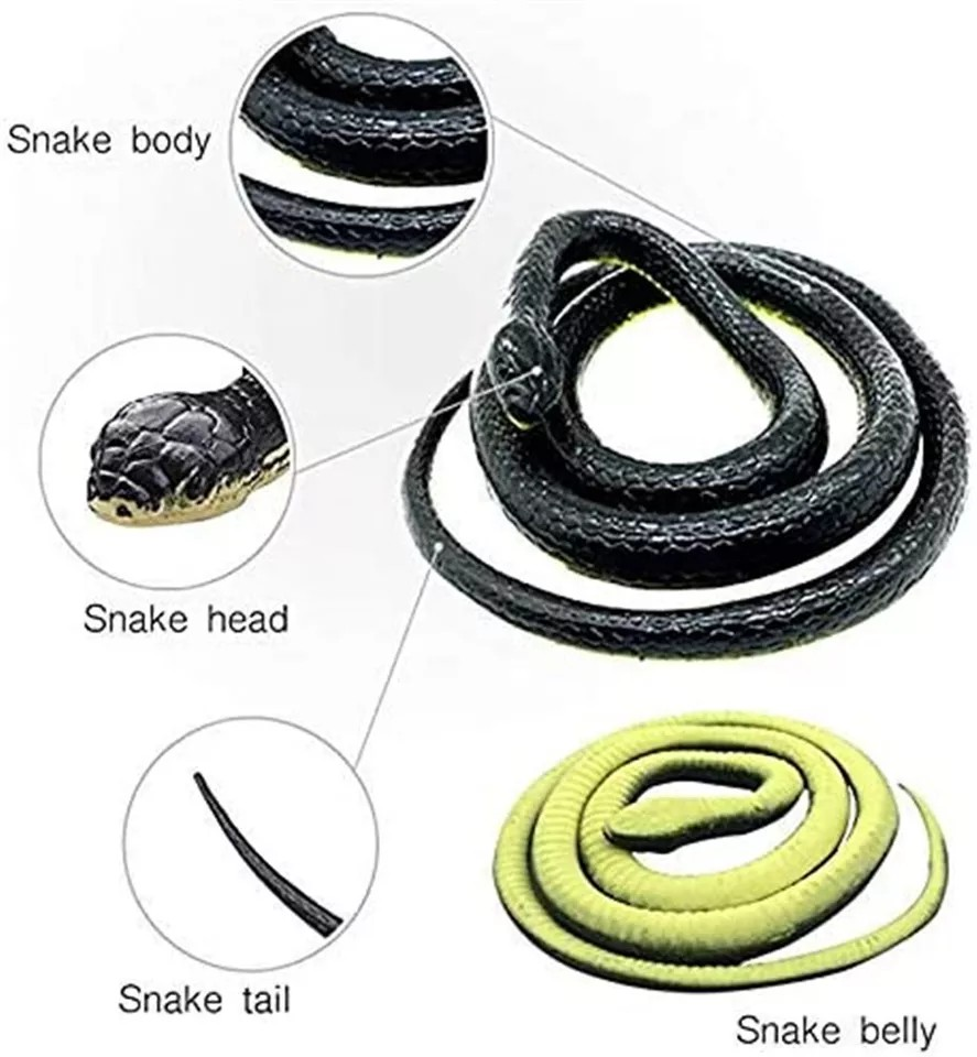 Realistic Rubber Snake Toy - Fake Garden Snake for Pranks | Pest Control & Halloween Decoration | Lifelike Scary Gag Gift