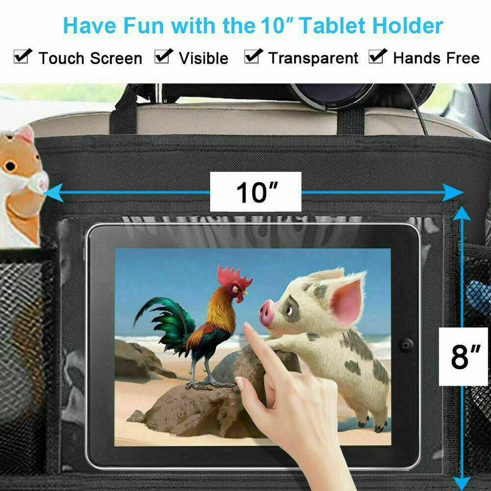 Car Seat Back Multi Pocket Tidy Storage Bag | Organizer Tablet Holder | Travel Pouch
