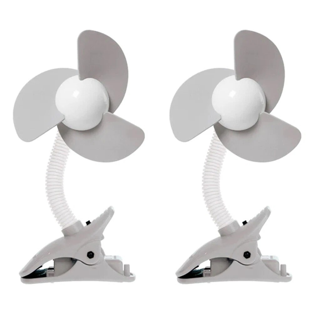 Dreambaby Ezy-Fit 2Pk | Clip-On Outdoor Cooling Fan | Baby Stroller/Pram Fan | Baby Safe