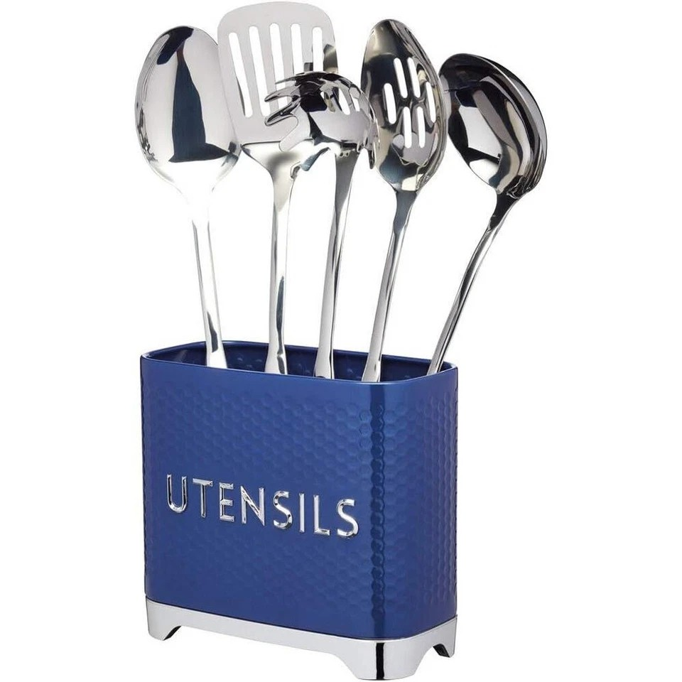 Kitchencraft Lovello Textured Kitchen Cooking Utensil Storage Holder - Blue