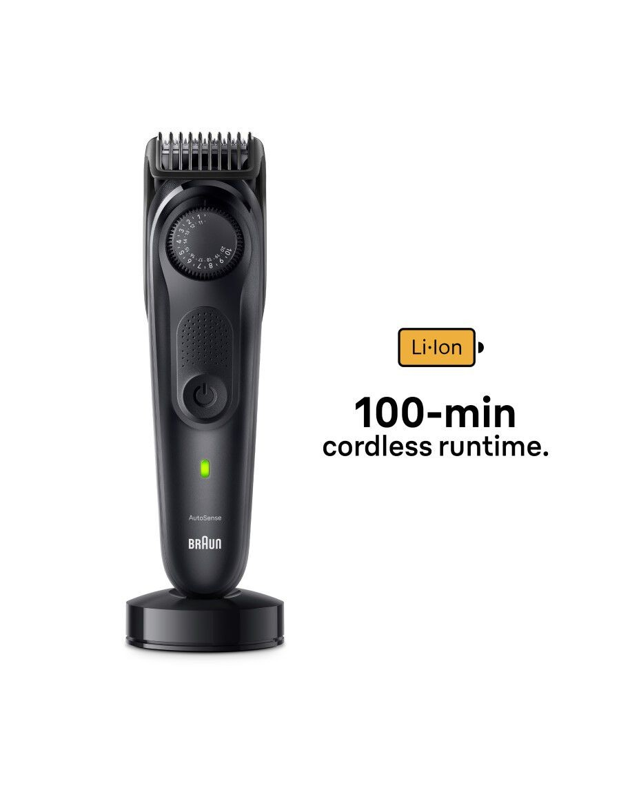 Braun Waterproof Beard Trimmer | Professional Men's Rechargeable Shaver | Men's Barber Washable Trimmer Razor