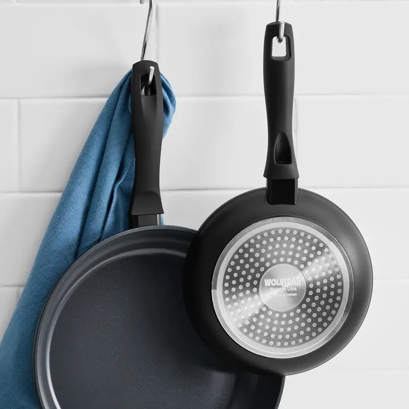 Wolstead Stonetek Ultra | 2pc Frypan Set | 24cm and 30cm Black | Non-stick | free from PFAS, PTFE, PFOA, lead and cadmium