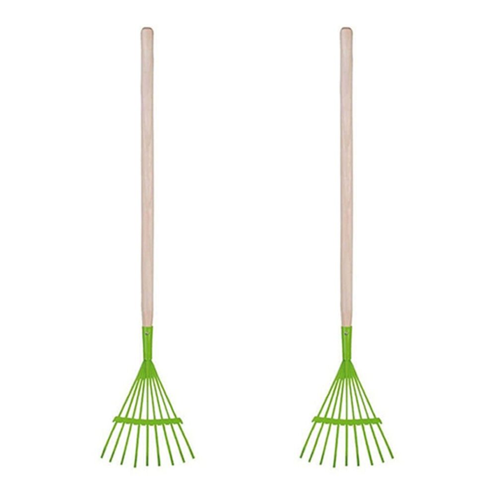 Kids/Children's Lawn Rake | 2 Piece Pretend Play Gardening Toy | Green