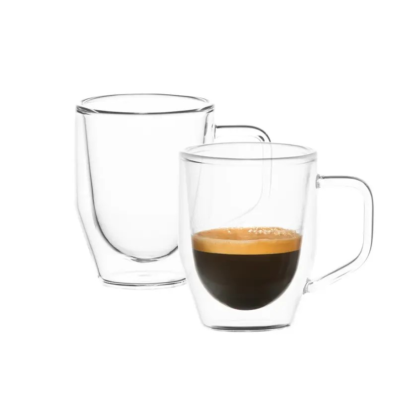Salisbury & Co Brew Double Wall Mug | 100mL Set of 2 | Dishwasher Safe | Thermal Quality Glass