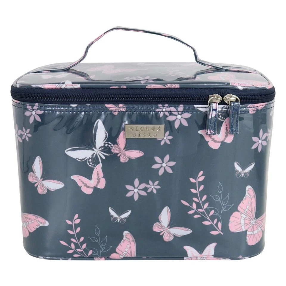 Wicked Sista Butterfly Floral Travel Bag | Large 28x20cm | Womens Travel Beauty Cosmetic Case