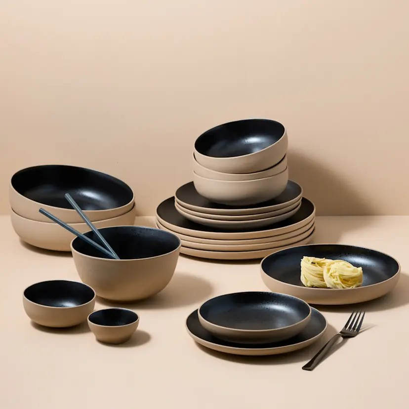 Salisbury & Co Luca Ramen Bowl 21cm Black Glazed Interior and Natural Exterior | Handcrafted Stoneware (Copy) (Copy)
