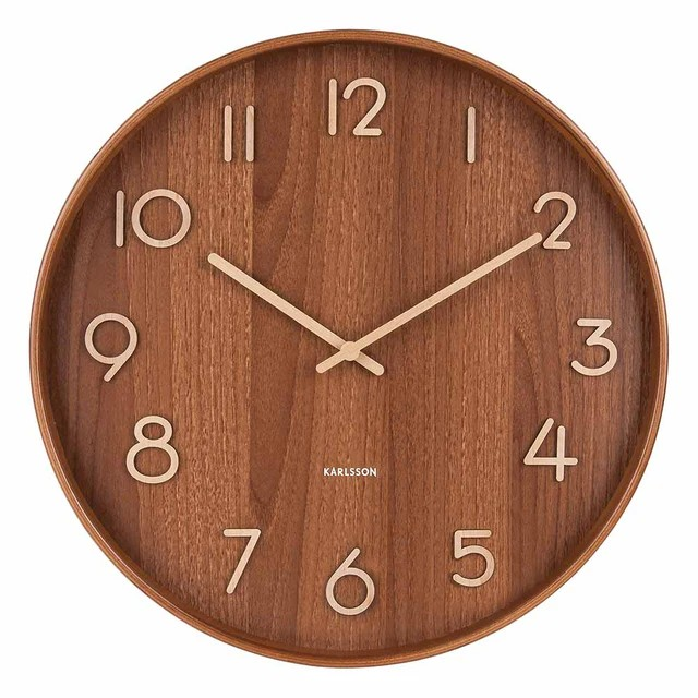 Karlsson Basswood Wall Clock | Modern Clock | Wooden Large Wall Mounted Clock