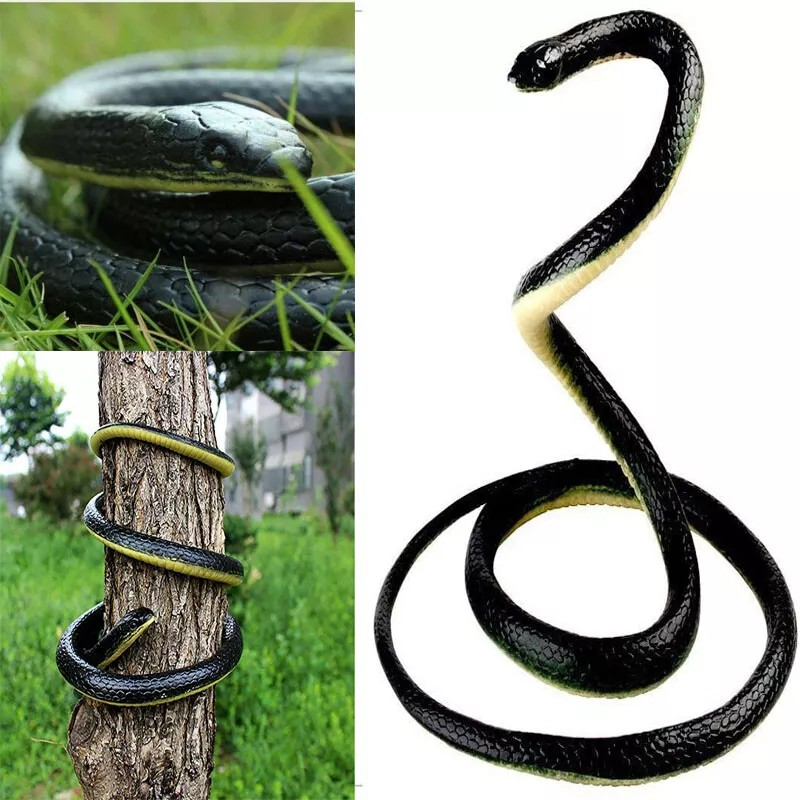 Realistic Rubber Snake Toy - Fake Garden Snake for Pranks | Pest Control & Halloween Decoration | Lifelike Scary Gag Gift